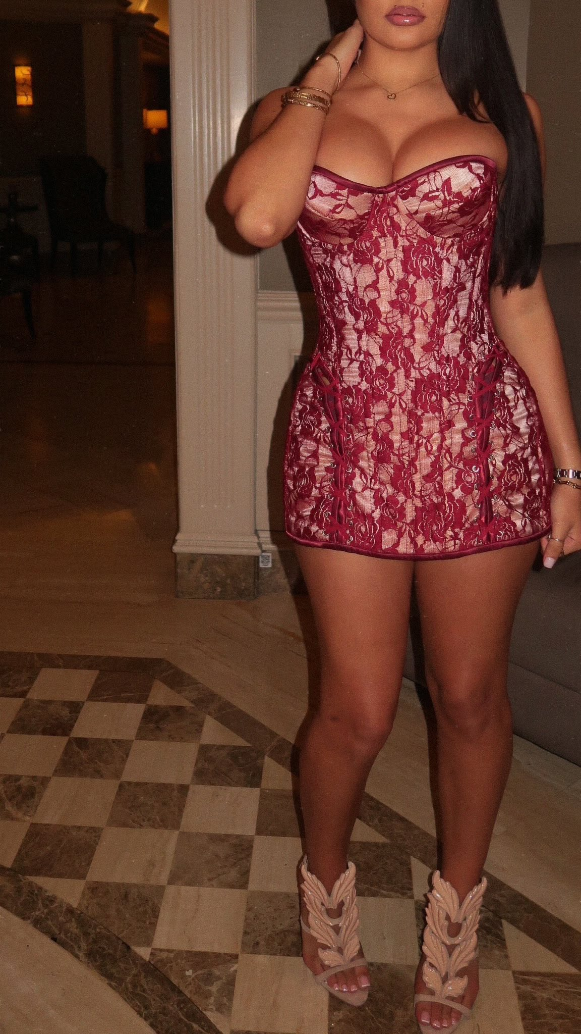 Vintage Burgundy Lace Sheath Short Homecoming Dress,Sweetheart Neck Cocktail Dress D3337