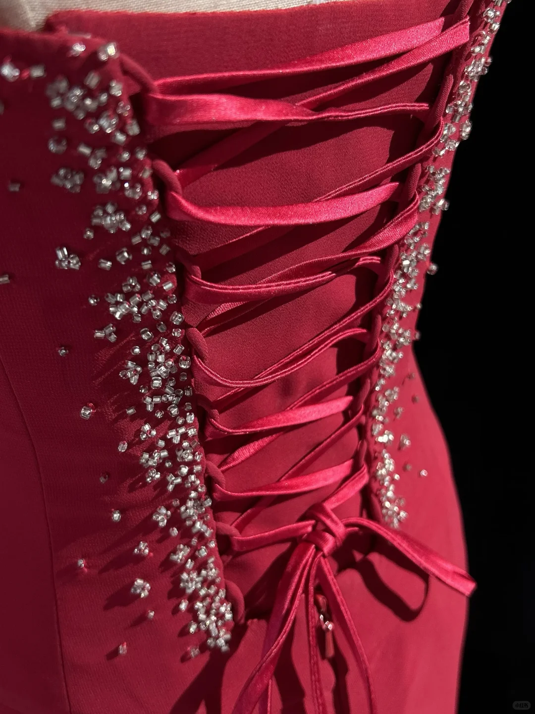 Elegant Burgundy Spaghetti Straps Chiffon Beaded Mermaid Long Party Dress,Formal Wedding Guest Dress D2845