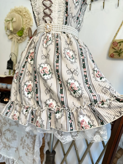 Unique Straps Satin Print Floral Lace Short Birthday Outfits Formal Graduation Homecoming Dress D314