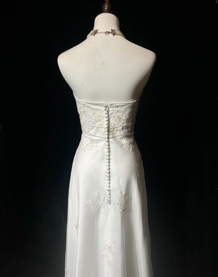 Pretty Strapless White Tulle Lace Beaded Mermaid Long Party Dress Evening Gown D2066