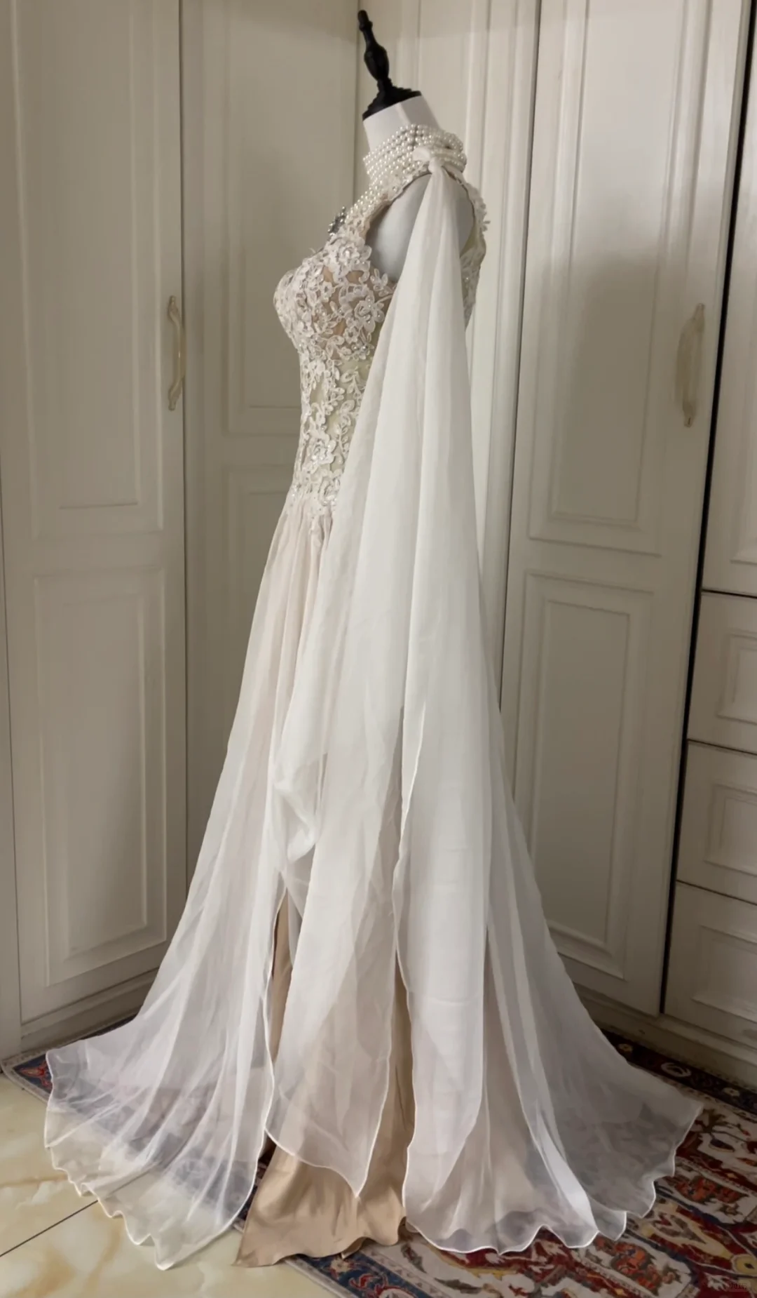 Classy Chiffon Appliques Beaded Mermaid Long Prom Dress Evening Gown D3106