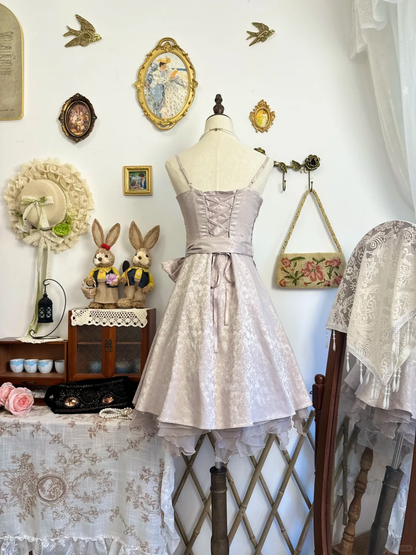 Vintage Satin Print Floral A Line Short Party Dress Homecoming Dress D308