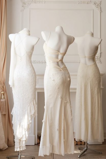 Elegant Sleeveless Chiffon Mermaid Backless Long Party Dress Evening Dress D2715