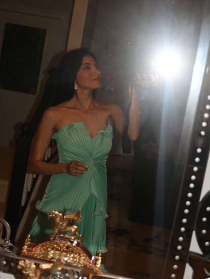 Unique Green Strapless Satin Pleated A Line Short Graduation Homecoming Dress Cocktail Dress D3501