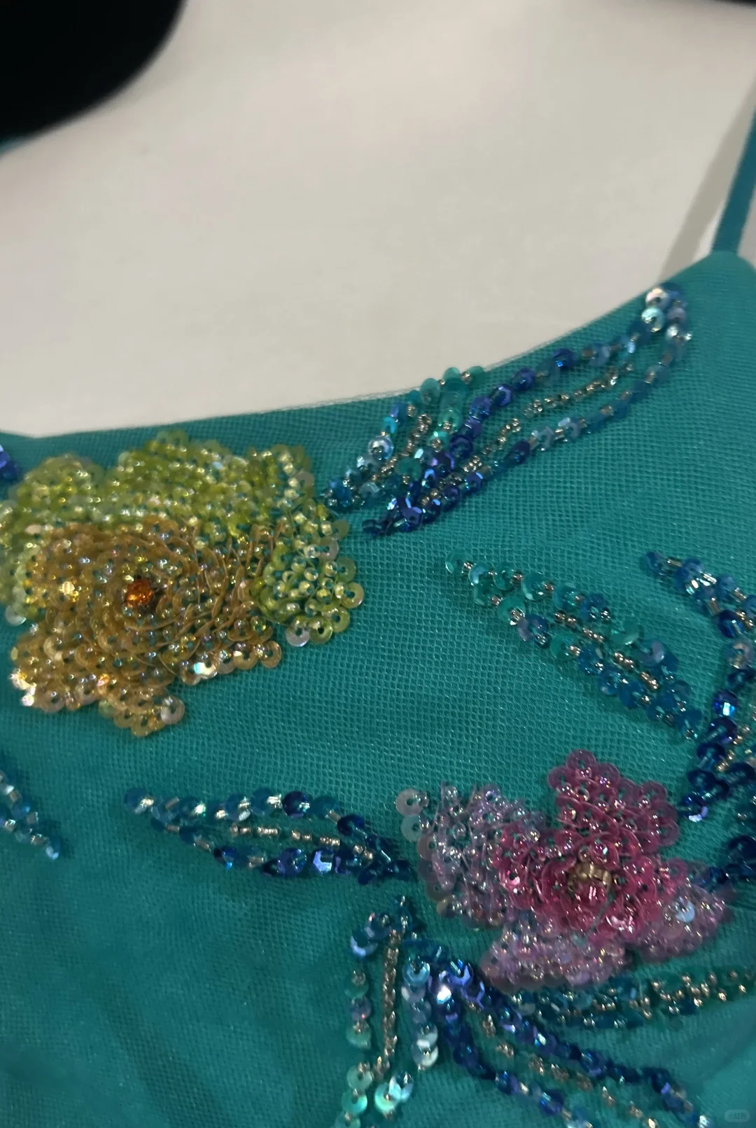 Classy Spaghetti Straps Ombre Green Chiffon Sequin Beaded Short 8th Grade Homecoming Dress,Mini Birthday Dress D3365