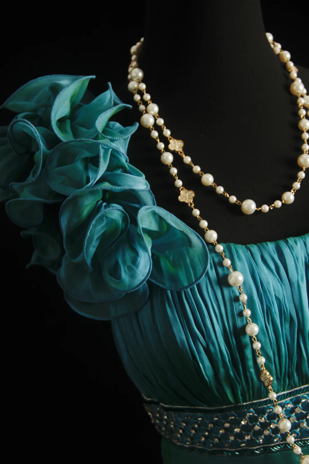 Unique Pine Green Satin Beaded Long Wedding Guest Dress,One Shoulder Birthday Party Dress D2859