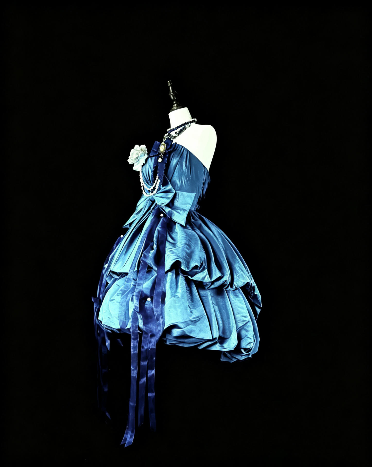 Vintage Strapless Blue Satin Pleated A Line Short 15th Birthday Outfits Homecoming Dress D4036
