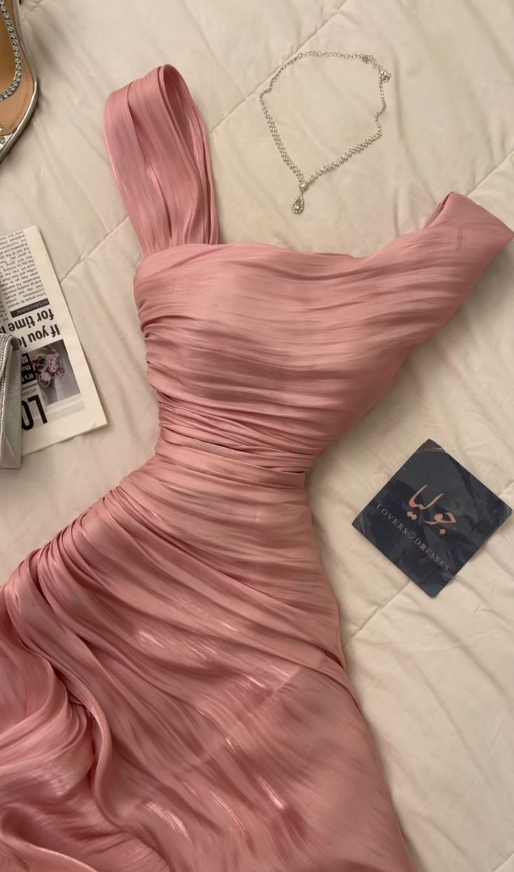 Pretty Sheath Pink Long Ruffles Prom Dresses Formal Evening Dress SD2388