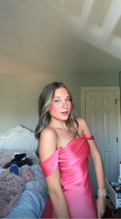 Elegant Off The Shoulder Satin Short Prom Dress,Watermelon Pink Mini Homecoming Dress D3458
