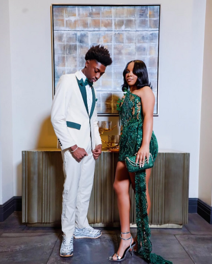 Gorgeous Emerald Green Strapless Satin Beaded Sheath Short Homecoming Dress Birthday Outfits D3582