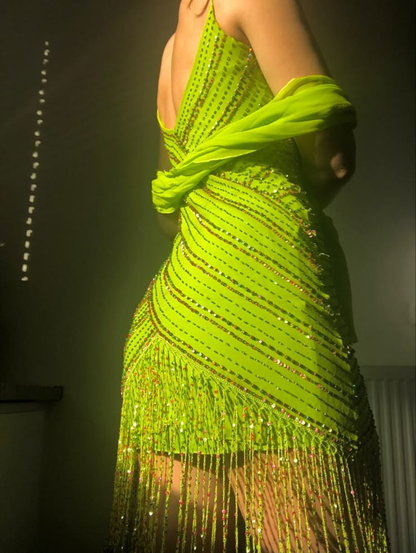 Charming Green Chiffon Beaded Sheath Short Homecoming Dress Spaghetti Straps V Neck Mini Prom Dress D4681