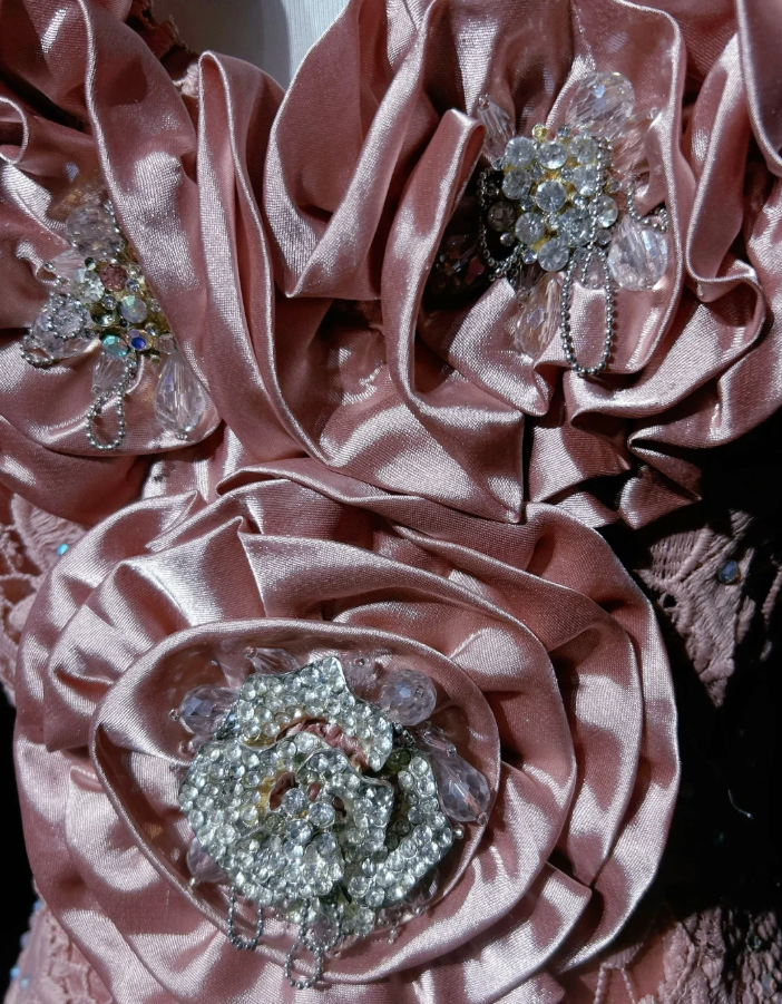 Pretty Pink V Neck Lace Mermaid Birthday Prom Dress Long evening Dress Party Gown D2063