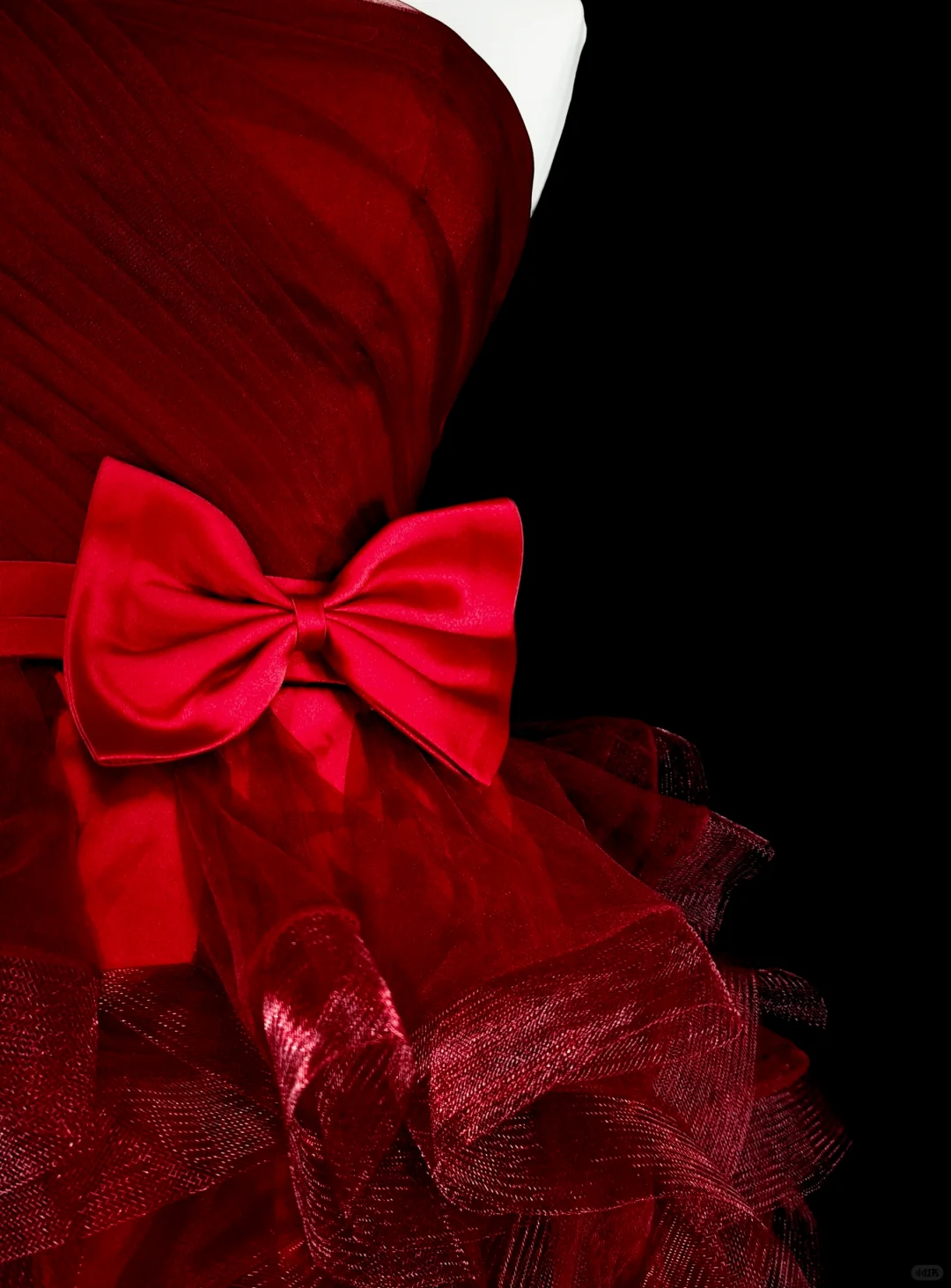 Chic Strapless Red Satin Tulle Beaded A Line Short Birthday Dress,Mini Prom Dress D4069