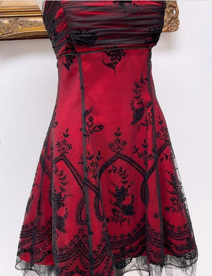 Vintage Spaghetti Straps Hot Pink A Line Short Homecoming Dress Cocktail Dress D714