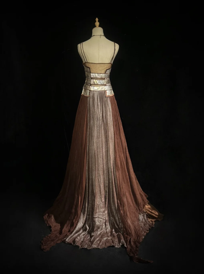 Vintage Spaghetti Straps Satin Beaded A Line Long Party Dress Formal Birthday Evening Gown D2021