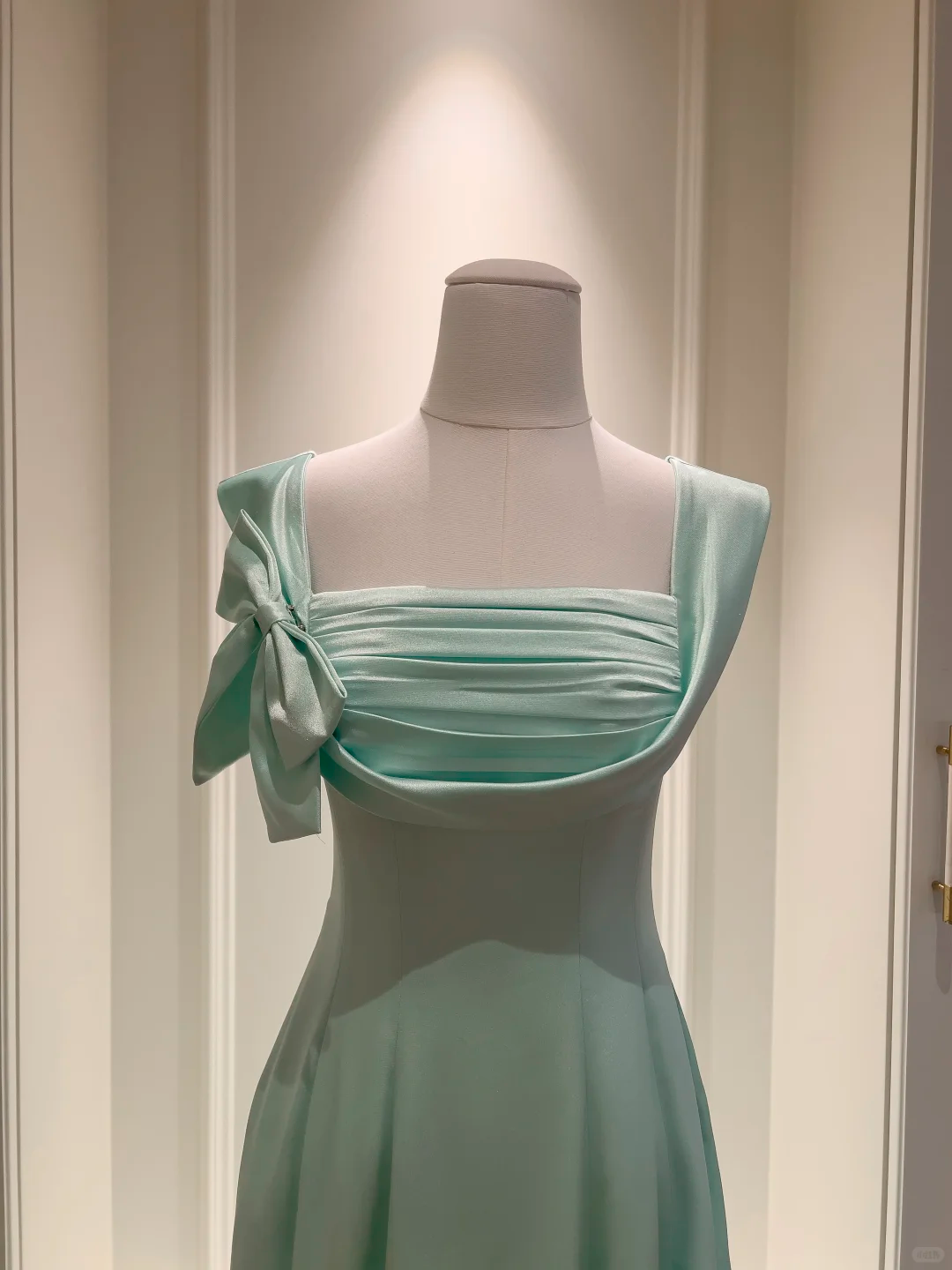 Cute Mint Green Satin A Line Long Evening Dress Birthday Prom Dress D2985