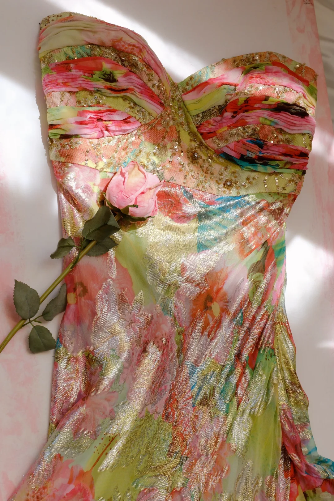 Gorgeous Sweetheart Neck Sequin Chiffon Print Floral Mermaid Long Party Dress Birthday Prom Dress D2750