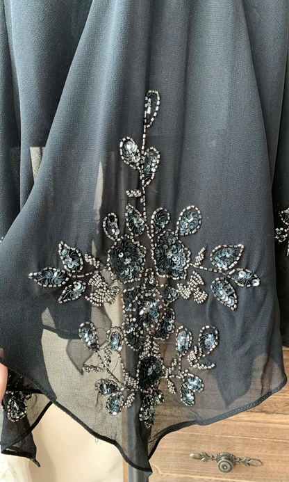 Sexy Black Chiffon Beaded Short 6th Grade Homecoming Dress,Short Party Dress D3184