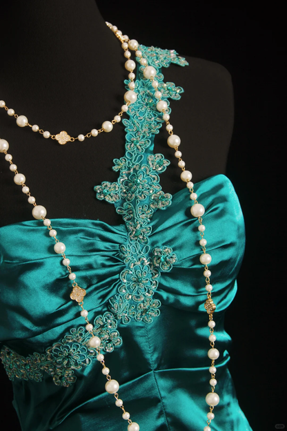 Unique Green One Shoulder Satin Pleated Beaded Mermaid Long Party Dress Evening Dress D2854