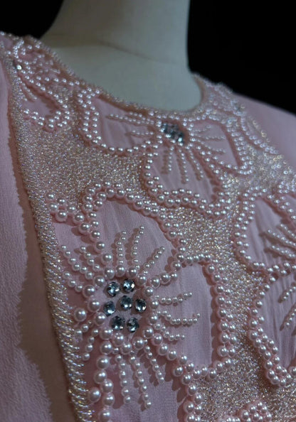 Sweet Pink Chiffon Pearls A Line Short 8th Grade Homecoming Dress,Formal 17th Birthday Outfits D3389