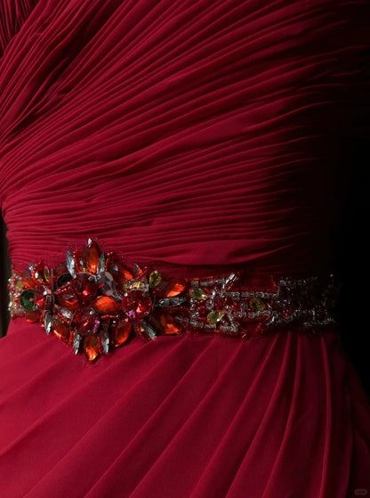 Sexy Red Strapless Chiffon Ruched Beaded Sheath Short 8th Grade Homecoming Dress Cocktail Dress D3376