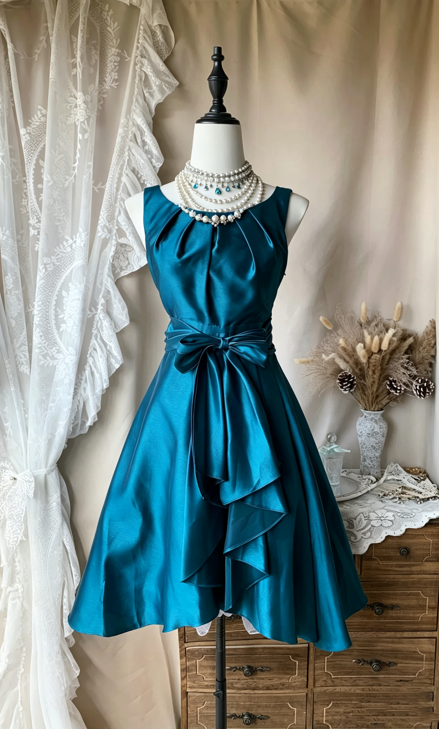 Pretty Peacock Blue Sleeveless Satin A Line Short Homecoming Dress Birthday Dress D4080