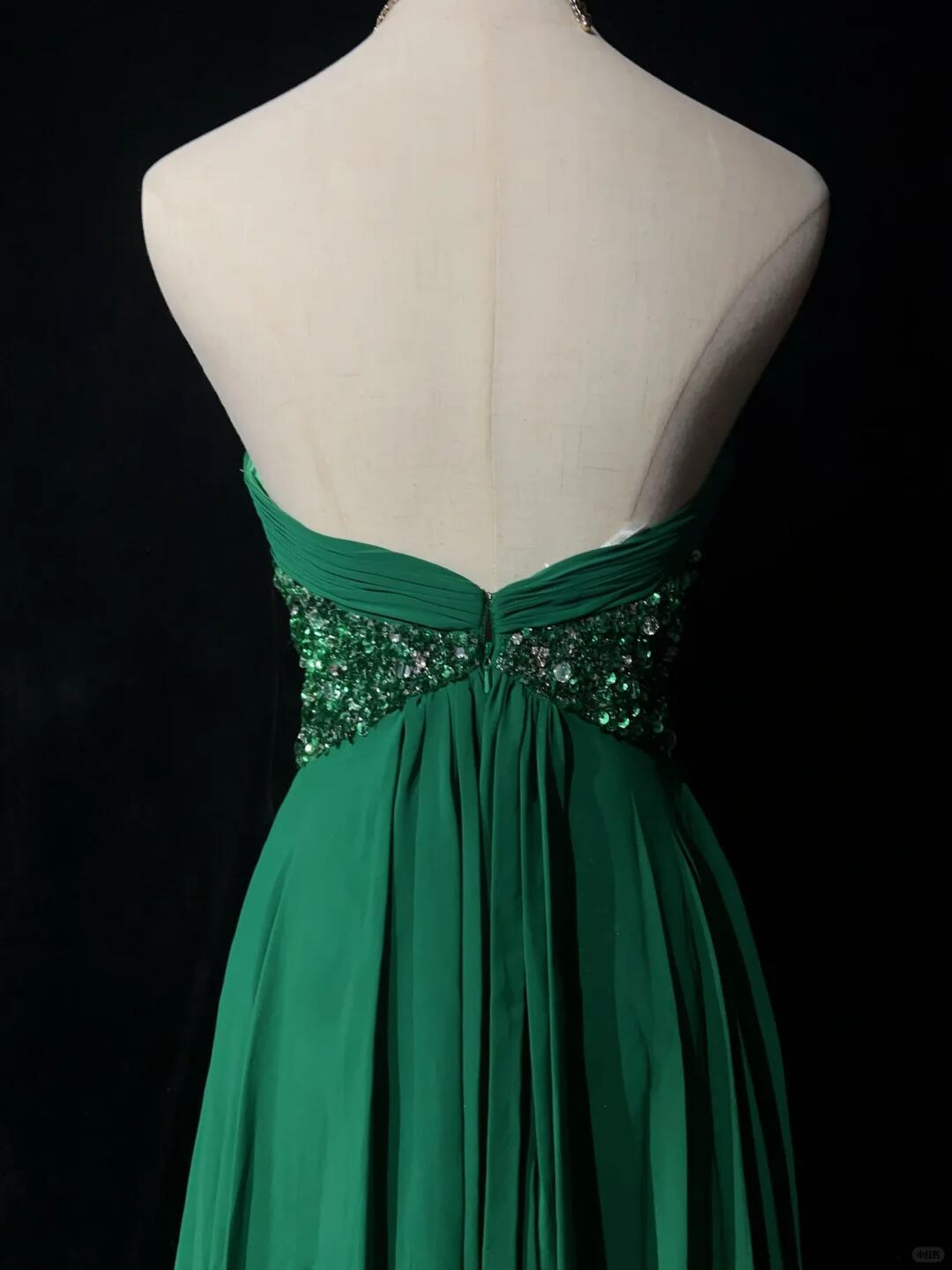Classy Green Chiffon Pleated Beaded A Line Short 6th Grade Homecoming Dress,Strapless Short Party Dress D3374