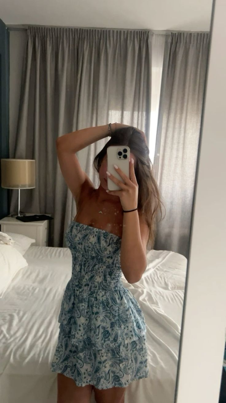 Unique Blue Satin Printed Floral Short 6th Grade Homecoming Dress,Strapless A Line Mini Cocktail Dress D3456