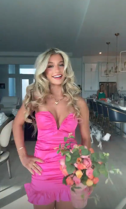 Sexy Sweetheart Neck Satin Short 9th Grade Homecoming Dress,Hot Pink Short 15th Birthday Outfits D4012