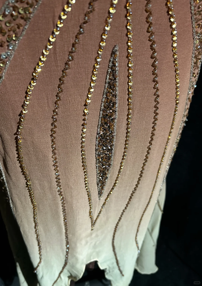 Vintage Ombre Chiffon Beaded Mermaid Evening Dress Long Prom Dress D3116