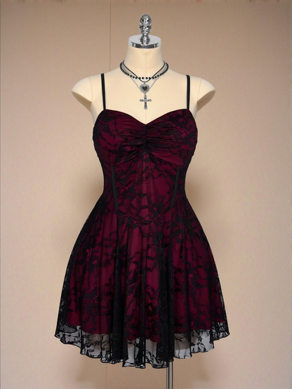 Vintage Spaghetti Straps V Neck A Line Short Graduation Homecoming Dress 20th Birthday Outfits D715