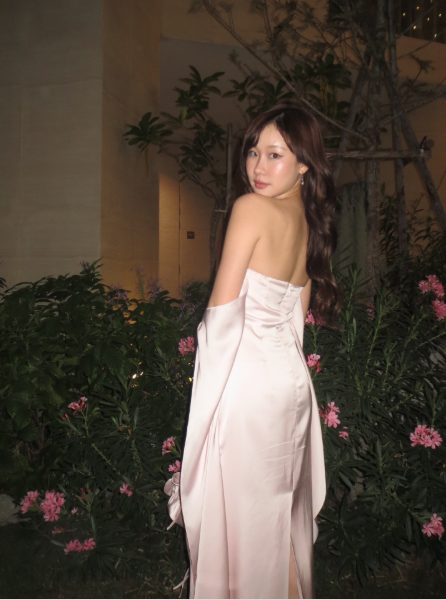 Chic Pink Off The Shoulder Birthday Party Dress Long Wedding Guest Dress D4104