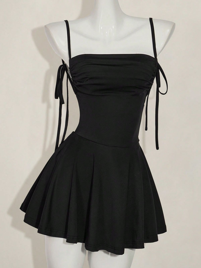 Sexy Spaghetti Straps Black Backless Cocktail Dress Short Homecoming Dress S899