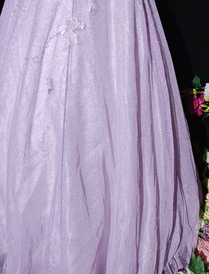 Beautiful Off The Shoulder Birthday Quinceanera Dress Purple Tulle Sequin Appliques Ball Gown Sweet 16 Dress D2376