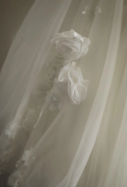Fairy Strapless Tulle Appliqued Ball Gown White Long Wedding Dress D2323