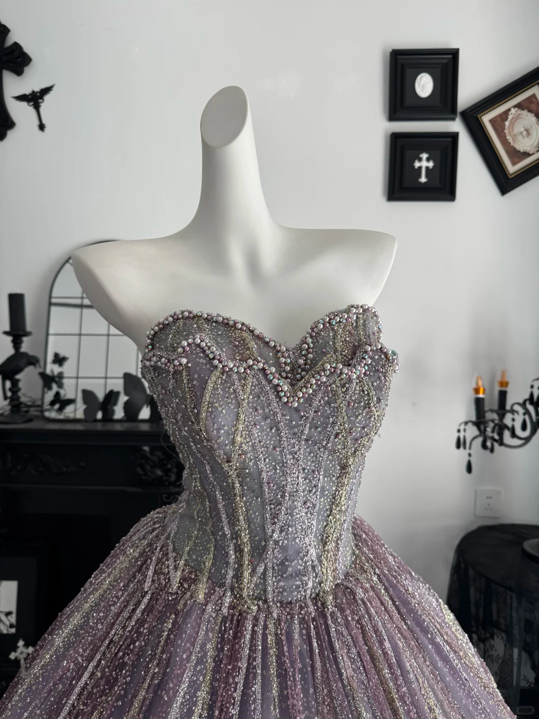 Glitter Sweetheart Neck Quinceanera Dress Purple Tulle Sequin Beaded Sweet 15 16 Dress D4714